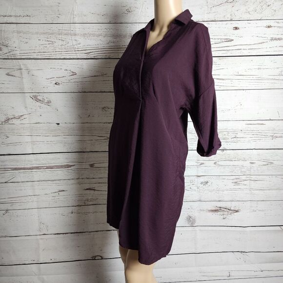 Whistles Deep Plum Shirt Dress Size XS - Picture 3 of 7